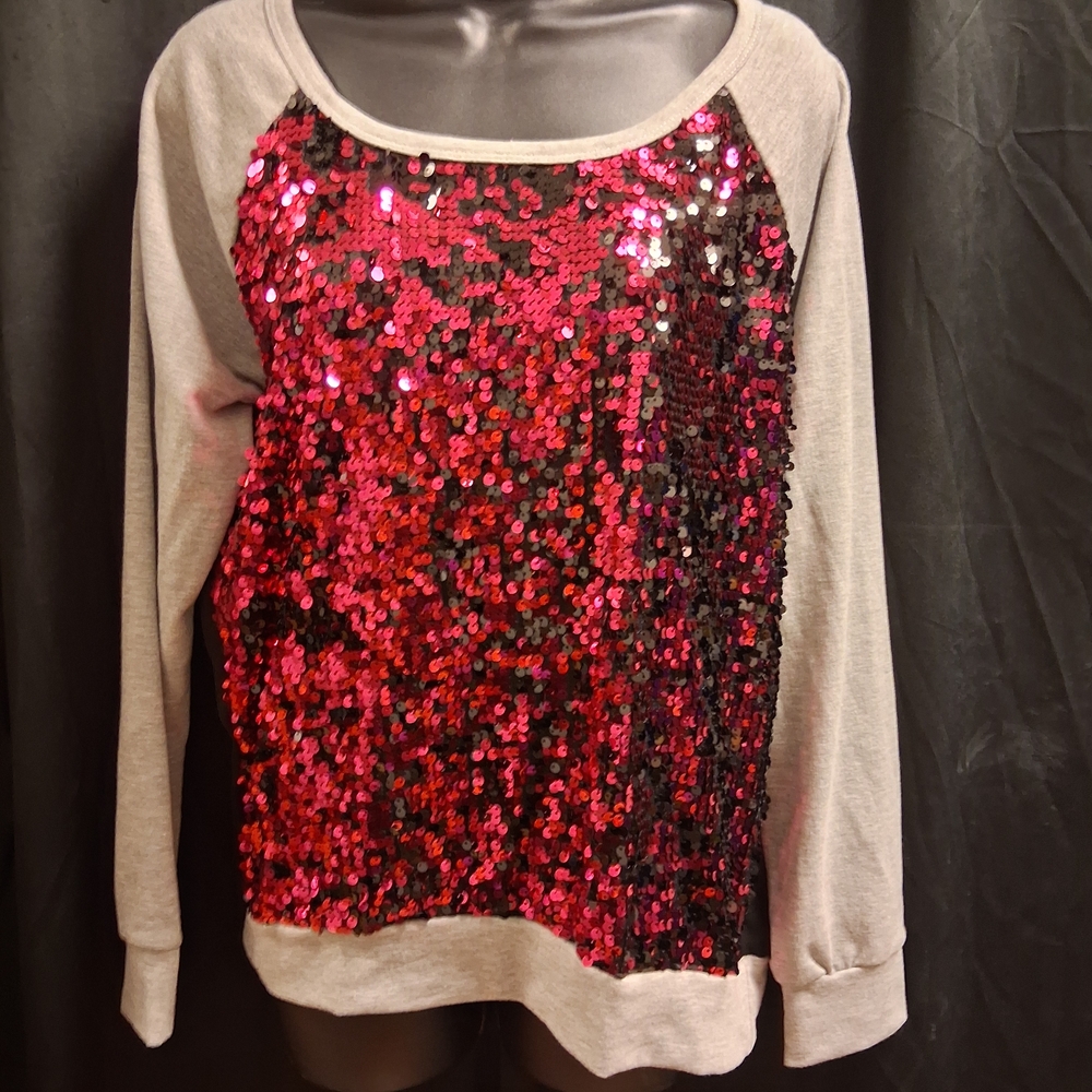 Sequin Pink and Black Women's Top